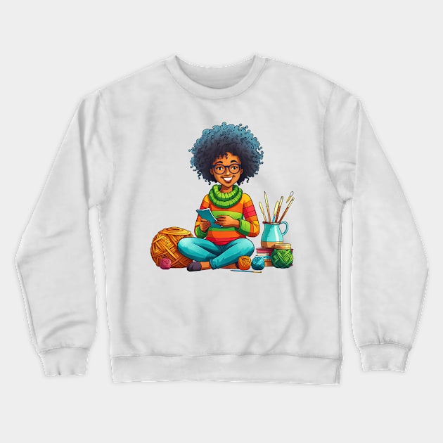 Crafty Teen Crewneck Sweatshirt by Maison de Kitsch